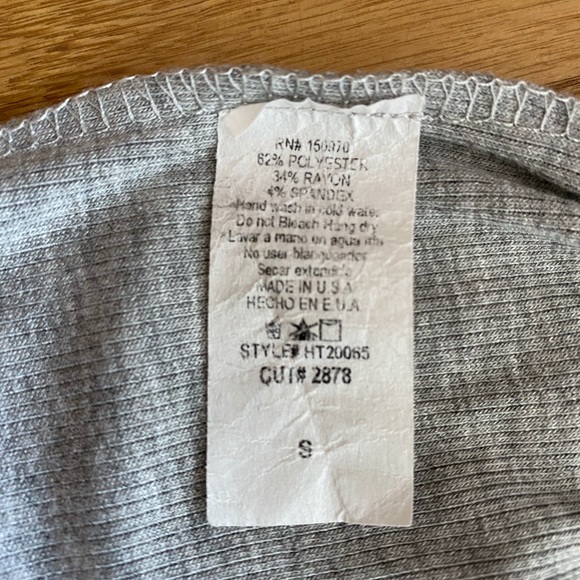 Gray Crop-Top with Buttons, Ruffle Top, & Elastic - Picture 6 of 7